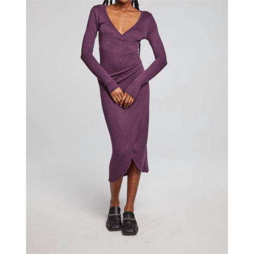 Chaser harmony perfect midi dress in plum