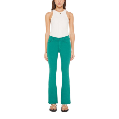 Mother the weekender sneak pants in teal green