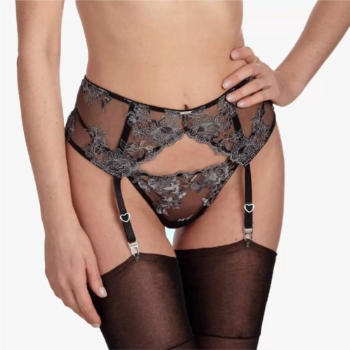 Ajour sensual garter belt in black