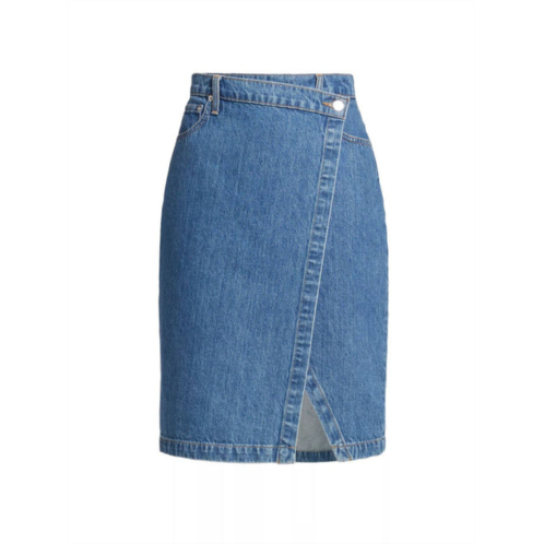 Derek Lam 10 Crosby aine asymmetrical denim skirt in canal