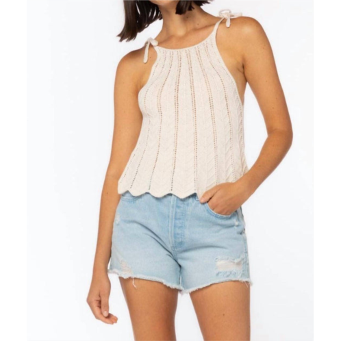 Velvet Heart crochet knit halter top in ivory