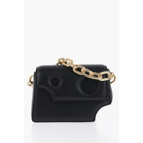 Off-White leather crossbody bag with cut-out details and golden chain