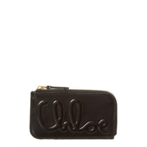 Chloe logo leather card case