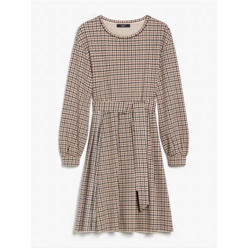 Weekend Max Mara vetta fit and flare houndstooth dress in camel
