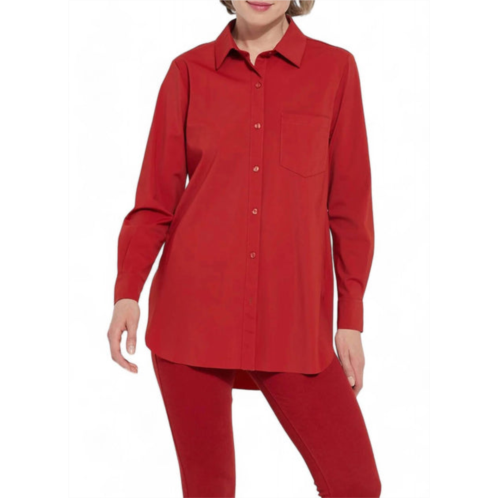 Lysse schiffer button down shirt in matte red