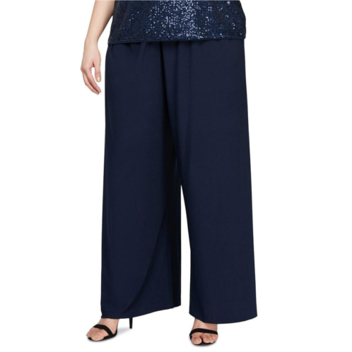 Alex Evenings plus womens matte jersey straight leg pants