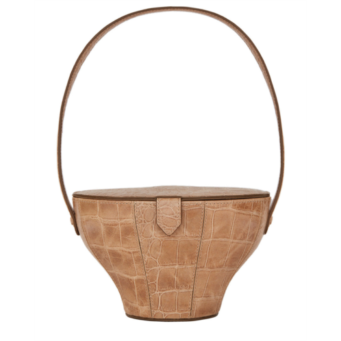 STAUD alice croc-embossed leather bag