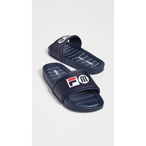 Melissa womens fila slide sandal in blue