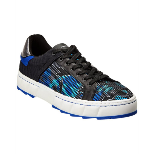 KARL LAGERFELD suede & camo mesh lace-up sneaker