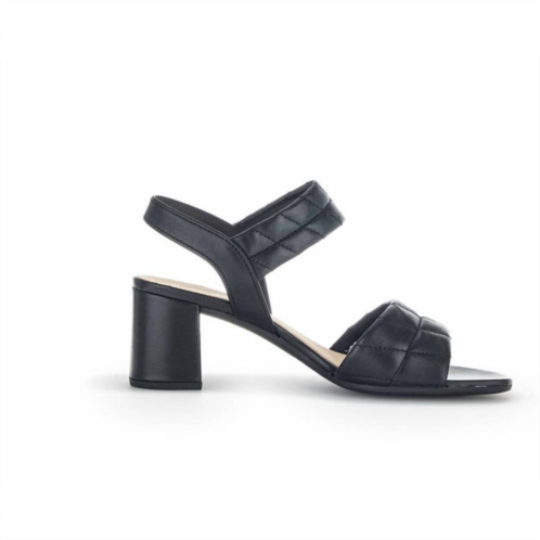 GABOR quilted heeled dress sandal in black