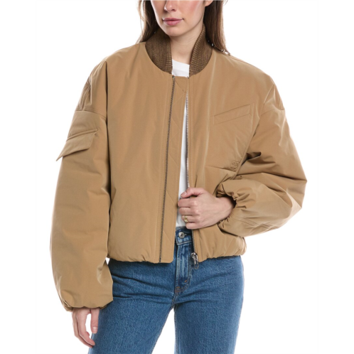 GANNI light twill oversized bomber jacket