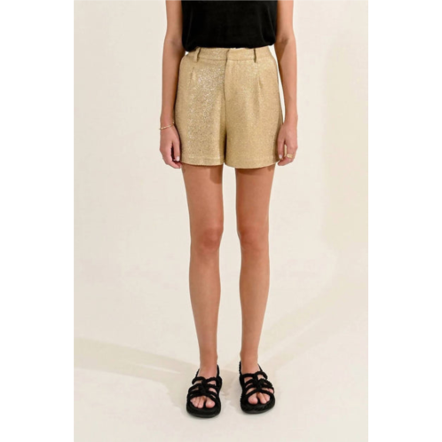 MOLLY BRACKEN high waisted shorts in gold