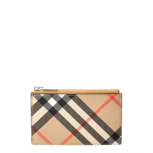 Burberry check e-canvas card case