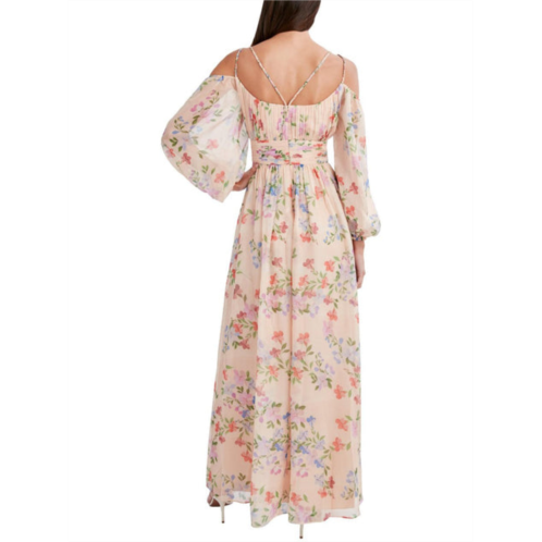 BCBGMAXAZRIA jordyn womens floral cold shoulder evening dress