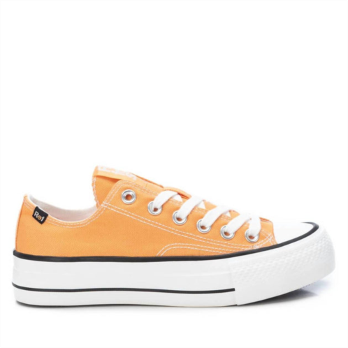 Xti womens canvas sneakers in orange