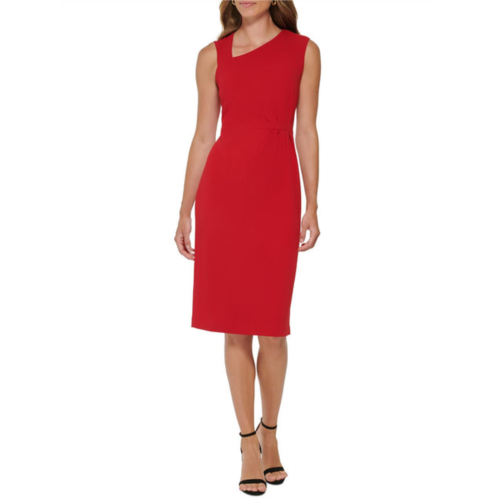 DKNY womens ruched calf midi dress