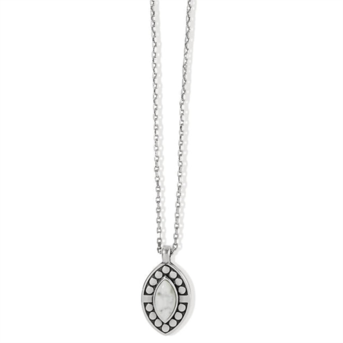 Brighton womens pebble dot dream howlite short necklace in silver-white