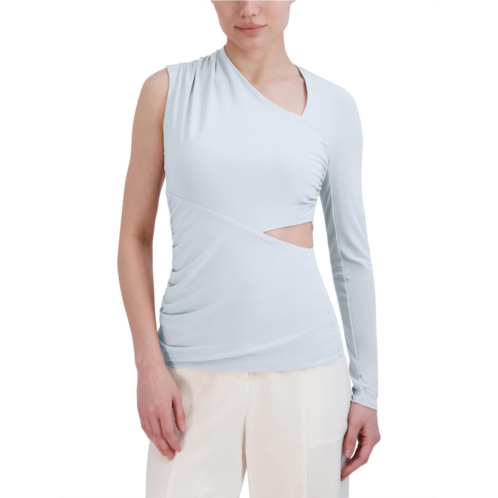 BCBGMAXAZRIA womens cutout ruched pullover top