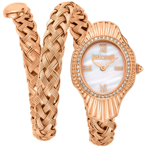 Just Cavalli womens twined white dial watch