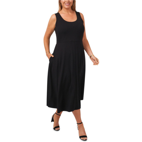 MSK plus womens stretch mid calf midi dress