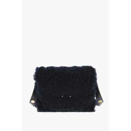 Marni real fur shoulder bag with golden details