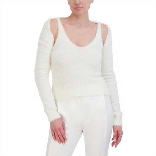 BCBGMAXAZRIA womens eyelash ribbed sweater set