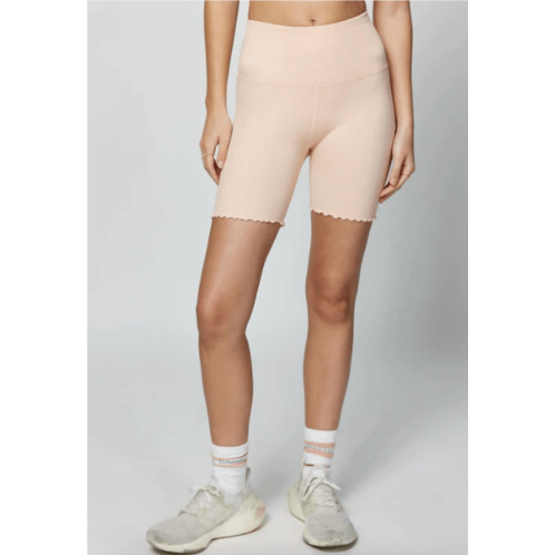 SPIRITUAL GANGSTER seamless ruffle biker shorts in dusk pink