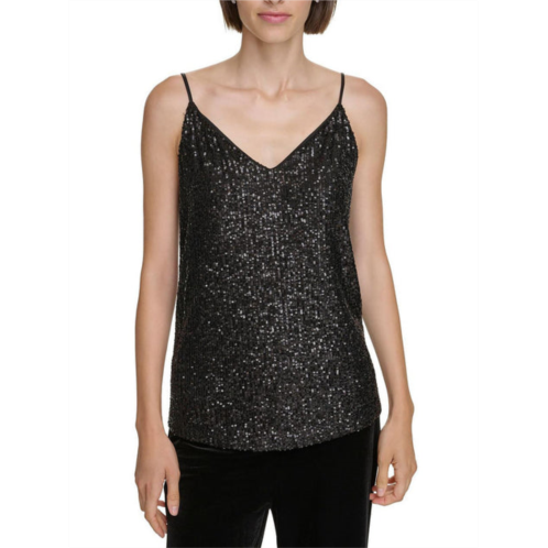 Calvin Klein womens sequined double v cami