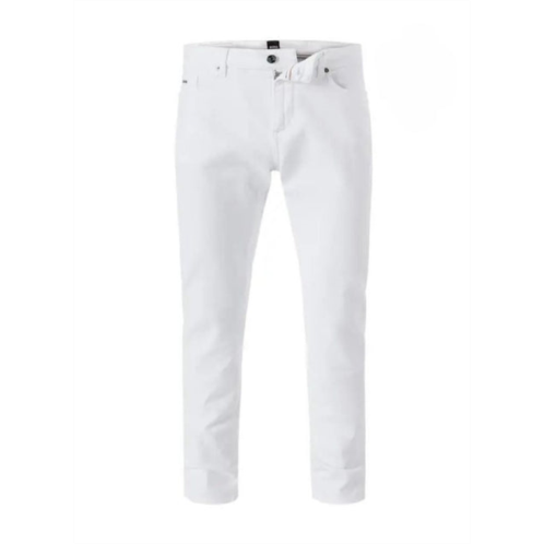 Hugo Boss mens cashmere touch delaware denim jeans, white