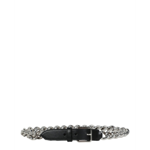 Alexander McQueen chain-trimmed leather belt