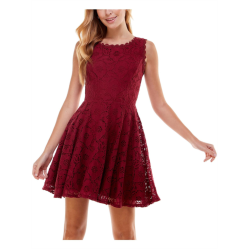 City Studios juniors womens lace trim mini fit & flare dress