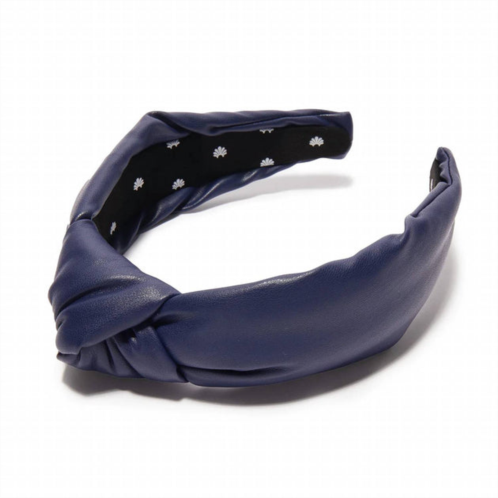 LELE SADOUGHI faux leather knotted headband in navy