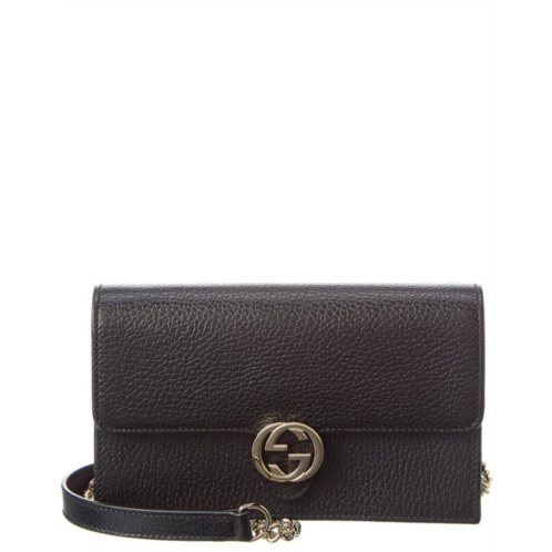 Gucci interlocking g leather wallet on chain