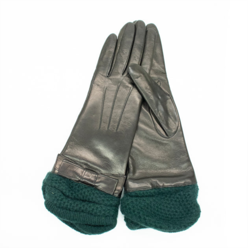 PORTOLANO leather gloves with knitted cuff