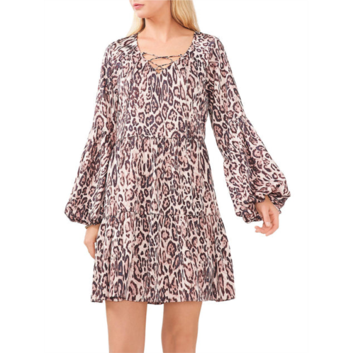 Vince Camuto womens animal print short mini dress