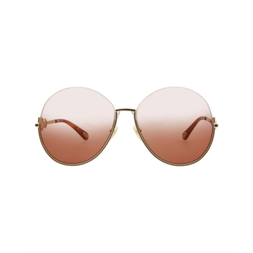 Chloe round-frame metal sunglasses