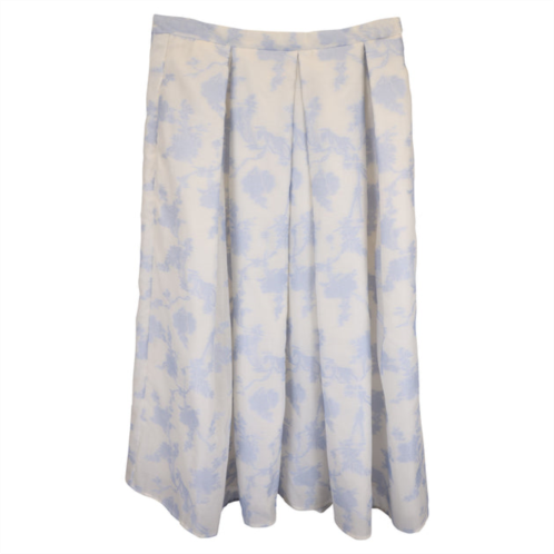 ERDEM floral midi skirt in light blue silk