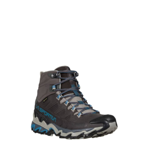 La Sportiva womens ultra raptor ii mid leather gtx hiking shoes in carbon/atlantic