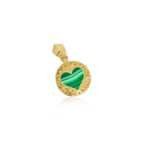 The Lovery malachite lace heart charm