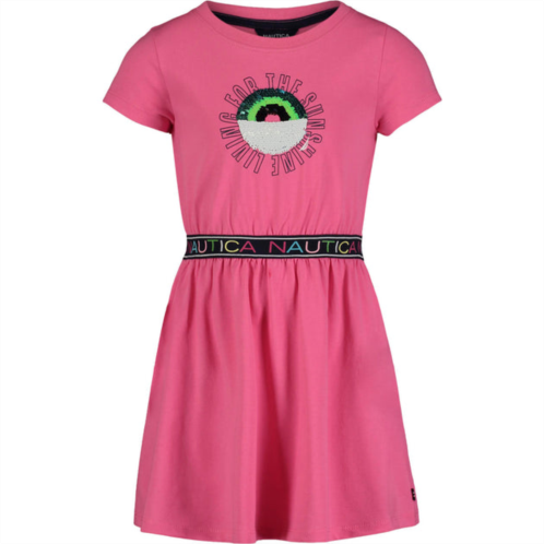 Nautica little girls logo elastic dress (4-6x)