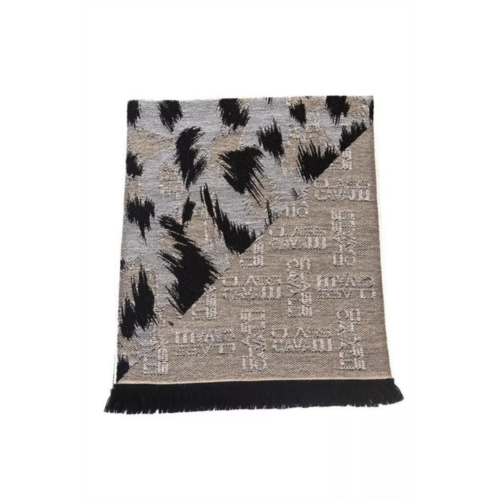 Cavalli Class chic animalier wool-blend mens scarf