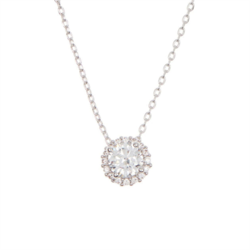 Adornia swarovski crystal halo necklace silver