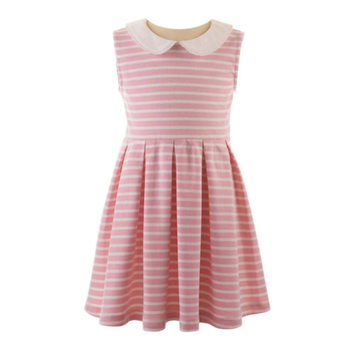 Rachel Riley girls breton stripe jersey dress in pink