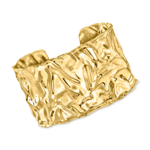 Ross-Simons italian 18kt gold over sterling rippled cuff bracelet