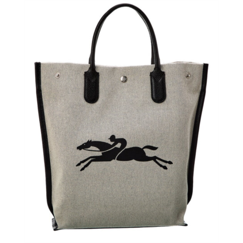 Longchamp essential toile canvas & leather tote