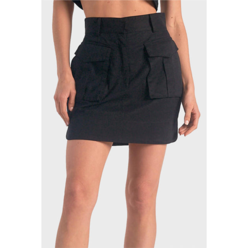 ELAN mini cargo skirt in black