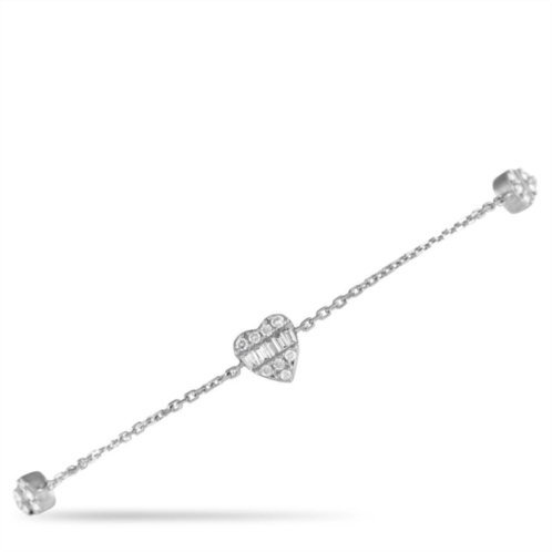 Non Branded lb exclusive 14k white gold 0.25ct diamond heart bracelet br09830-w