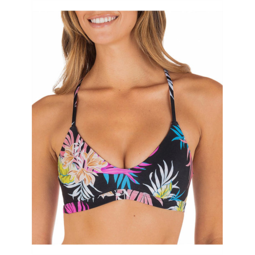 Hurley juniors womens printed lace-up bikini swim top