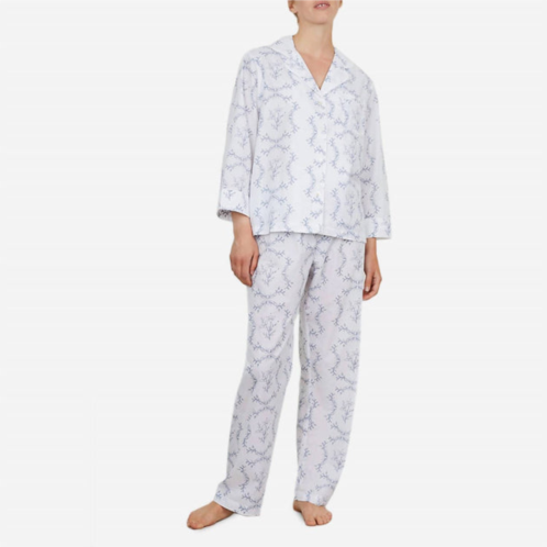 HONNA womens printed long pj set in blue vine