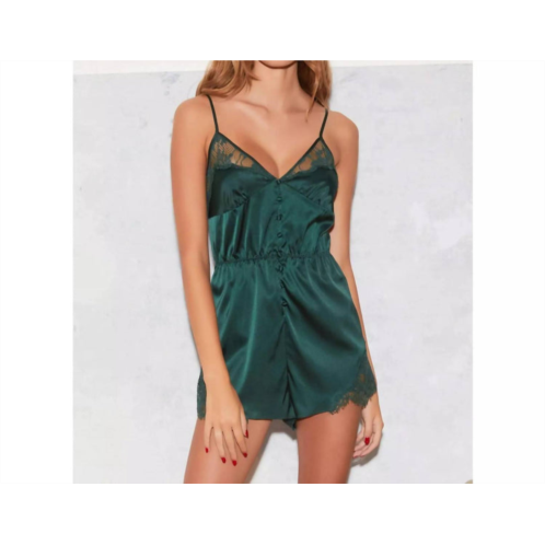 Fleur Du Mal lace romper in evergreen